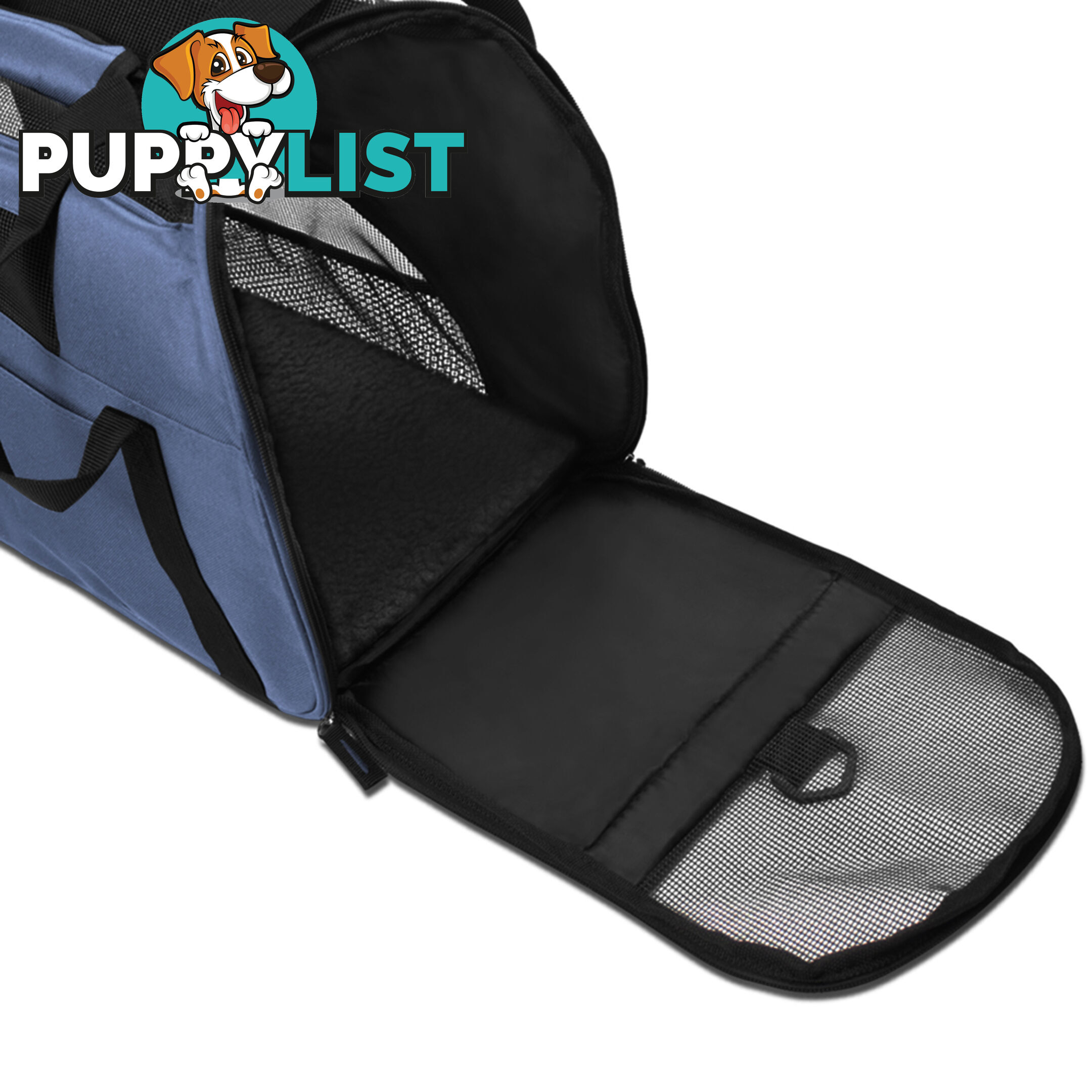 Portable Pet Carrier with Safety Leash - Blue