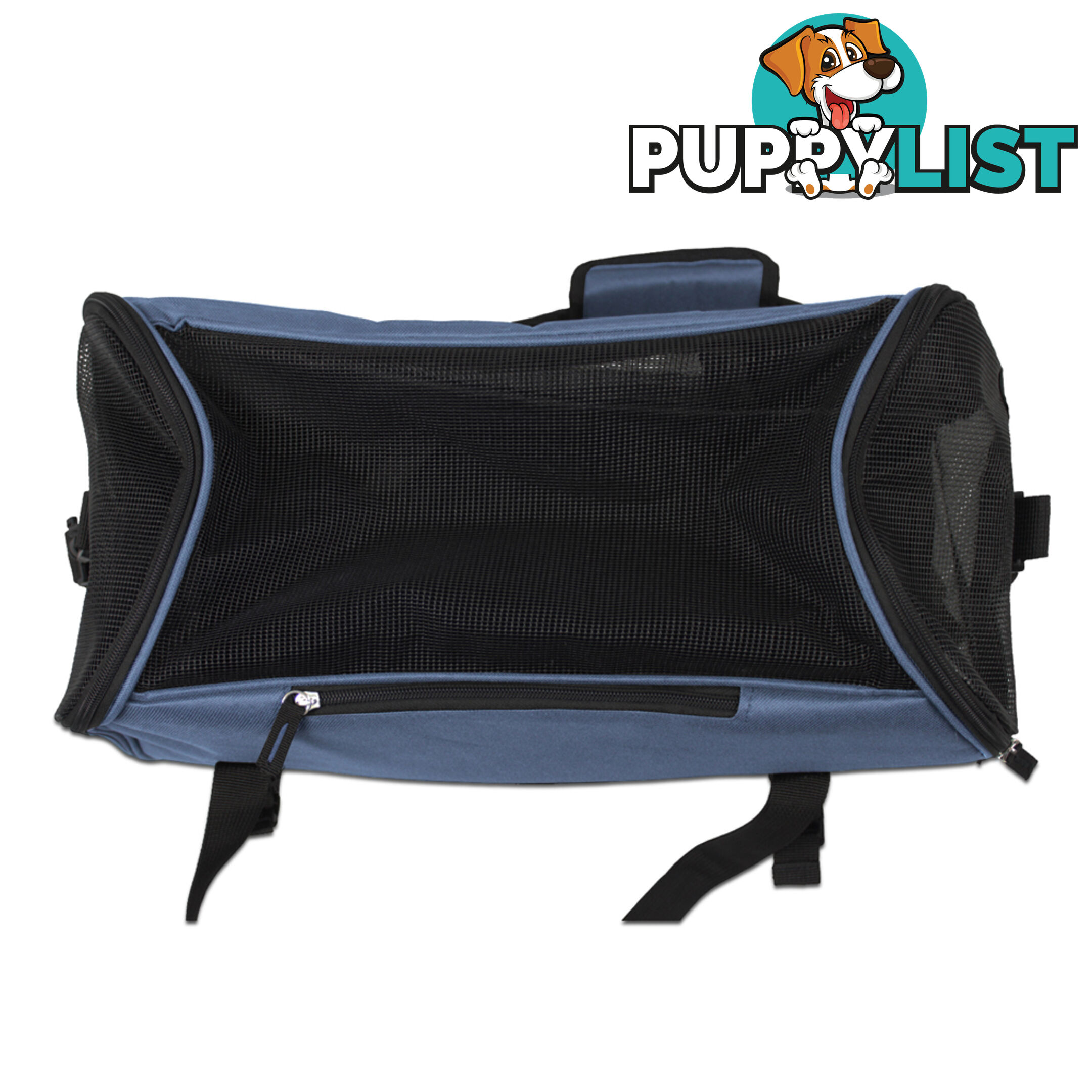 Portable Pet Carrier with Safety Leash - Blue