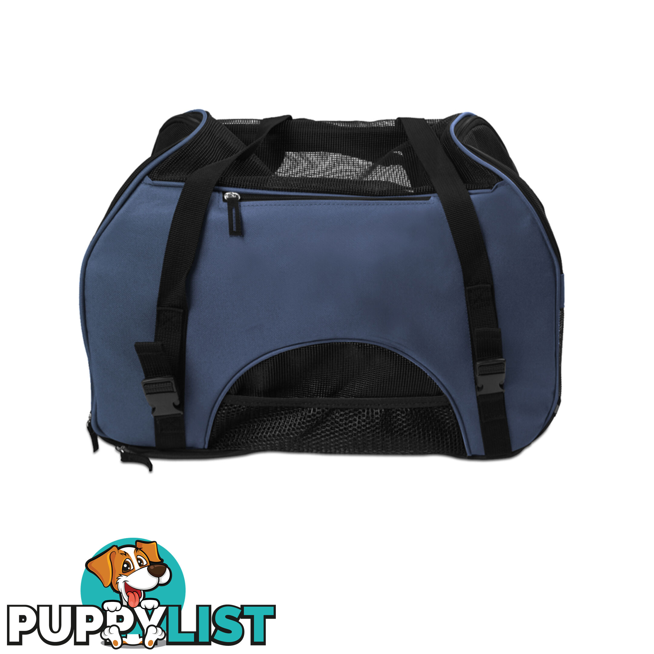 Portable Pet Carrier with Safety Leash - Blue