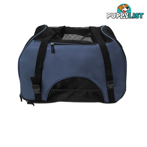 Portable Pet Carrier with Safety Leash - Blue