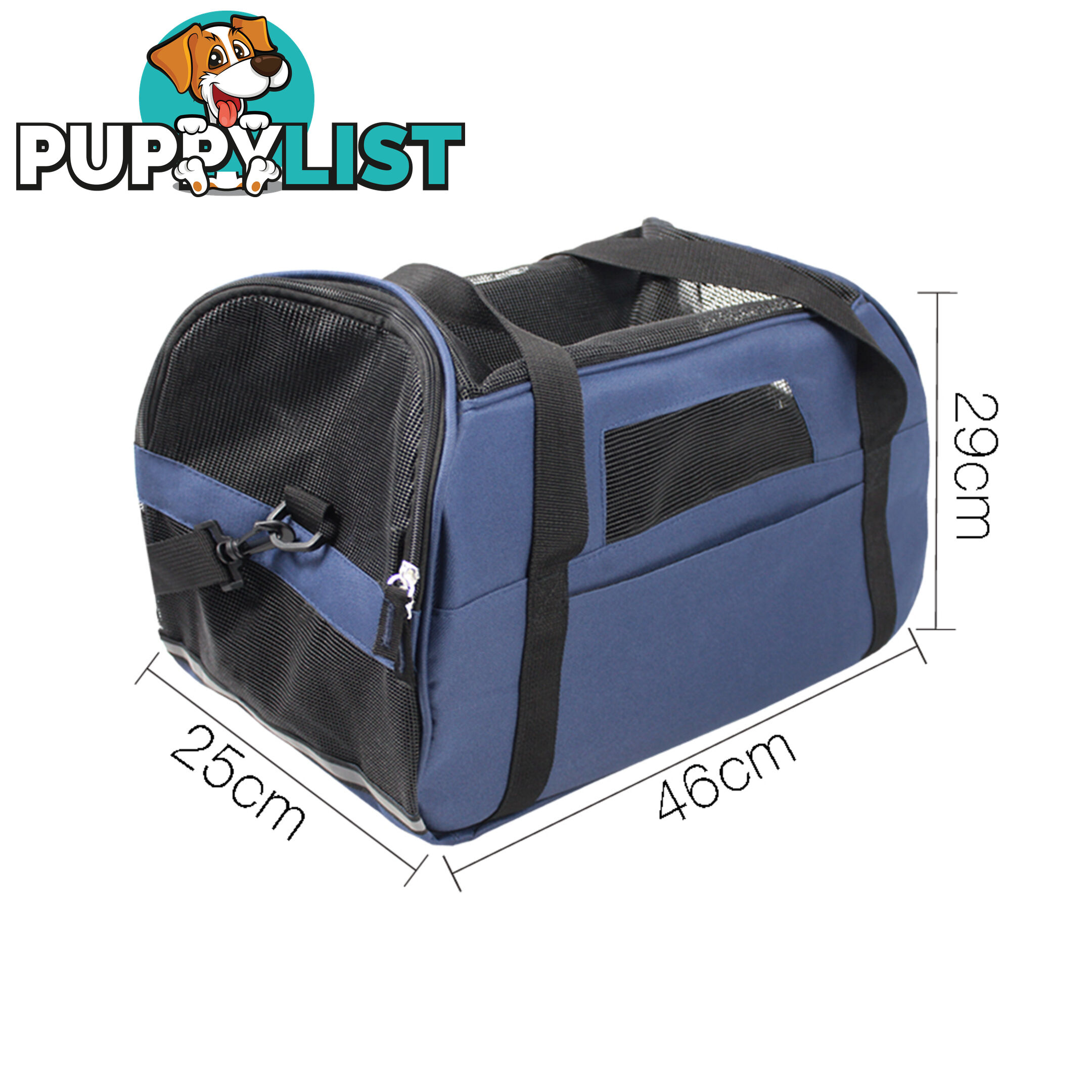 Portable Pet Carrier with Safety Leash - Blue