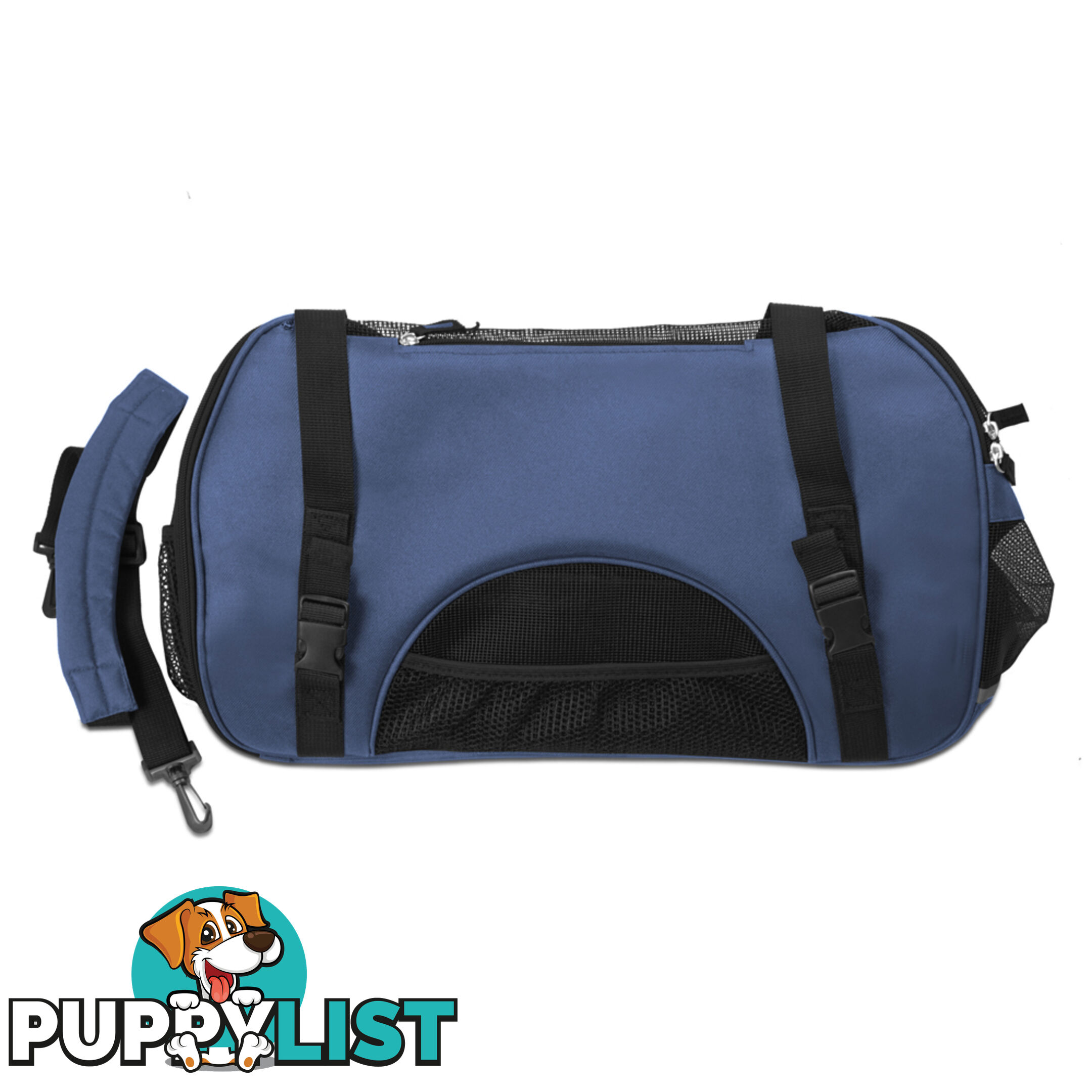 Portable Pet Carrier with Safety Leash - Blue