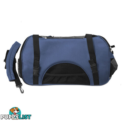 Portable Pet Carrier with Safety Leash - Blue