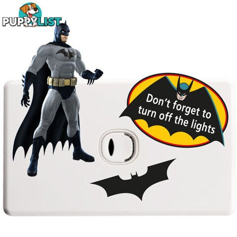 Batman Light Switch Sticker - Totally Movable and Reusable