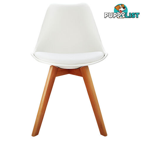 Set of 4 Dining Chair PU White