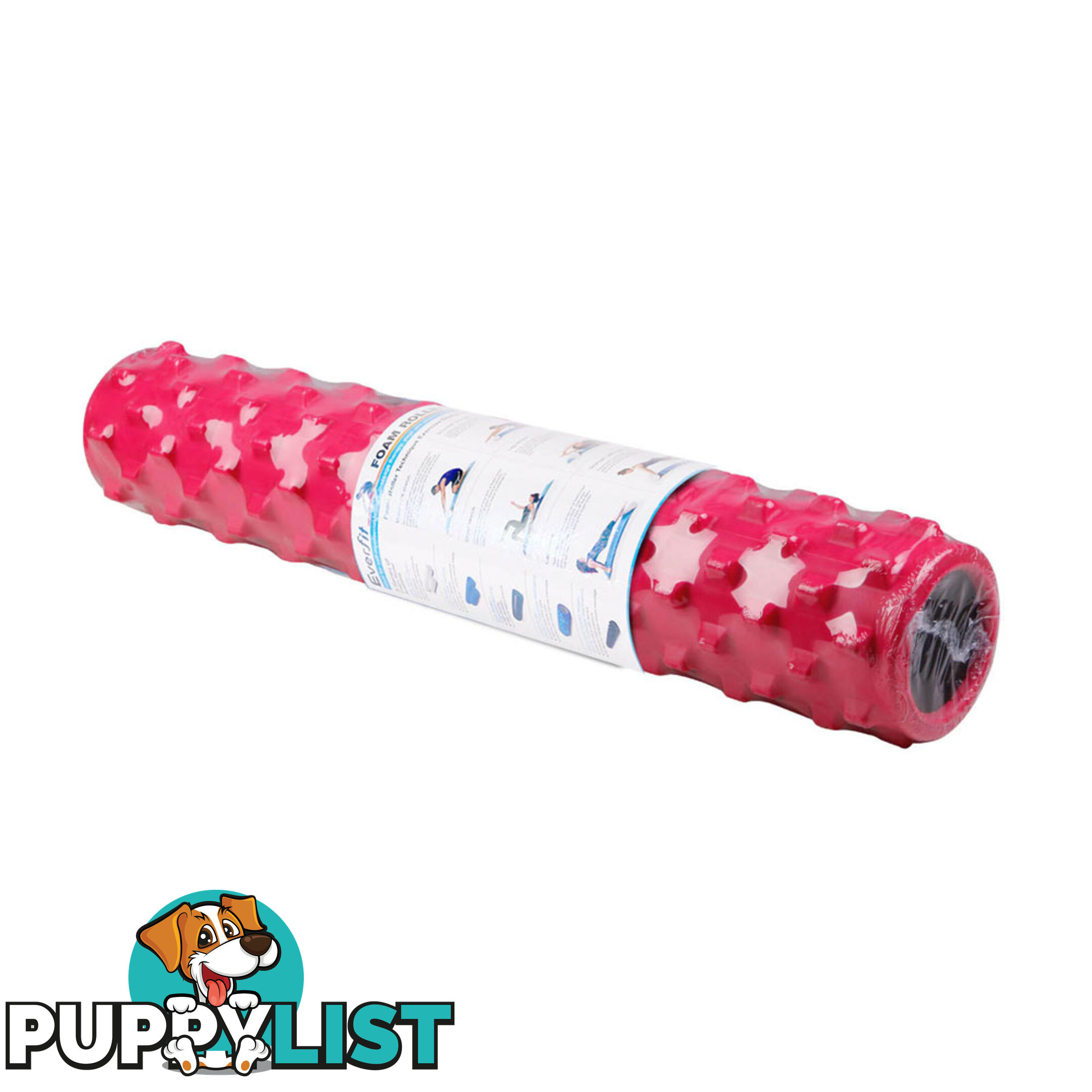 Yoga Gym Pilates EVA Stick Foam Roller Pink 79 x 13cm