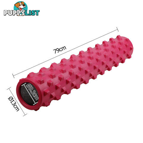 Yoga Gym Pilates EVA Stick Foam Roller Pink 79 x 13cm