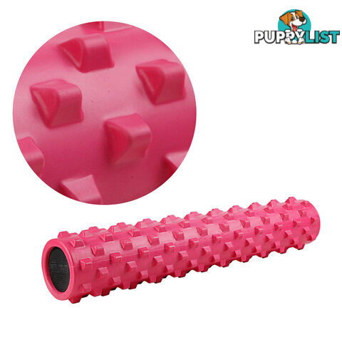 Yoga Gym Pilates EVA Stick Foam Roller Pink 79 x 13cm