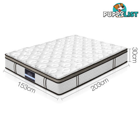 Natural Latex Euro Top Mattress Pocket Spring Back Support Foam Bed Queen Size