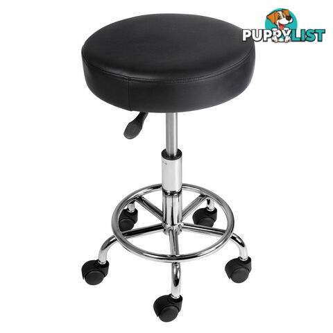 Round PU Swivel Salon Stool Black