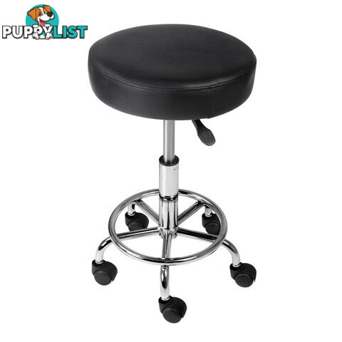 Round PU Swivel Salon Stool Black