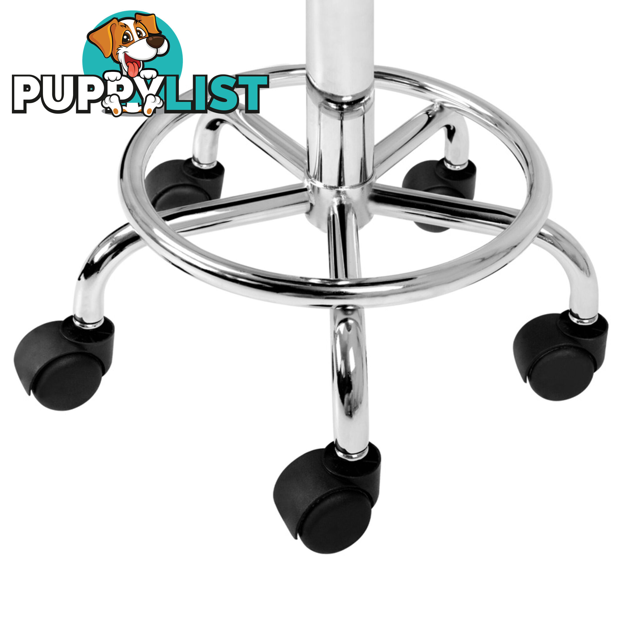 Round PU Swivel Salon Stool Black