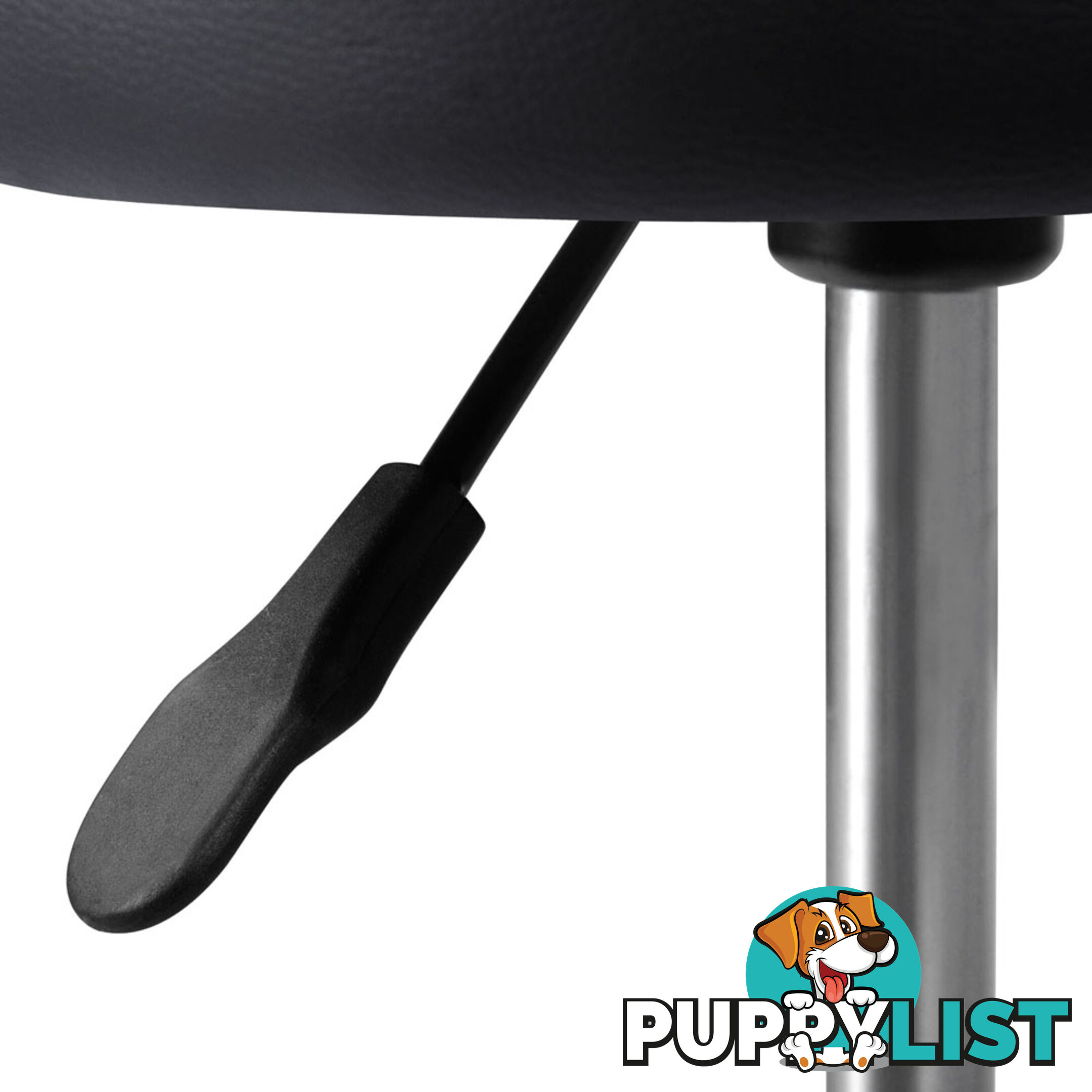 Round PU Swivel Salon Stool Black