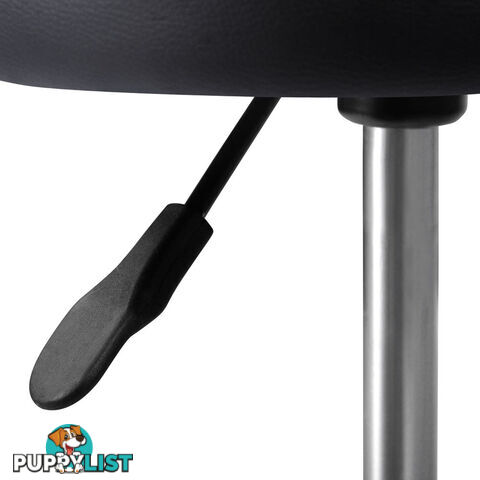 Round PU Swivel Salon Stool Black