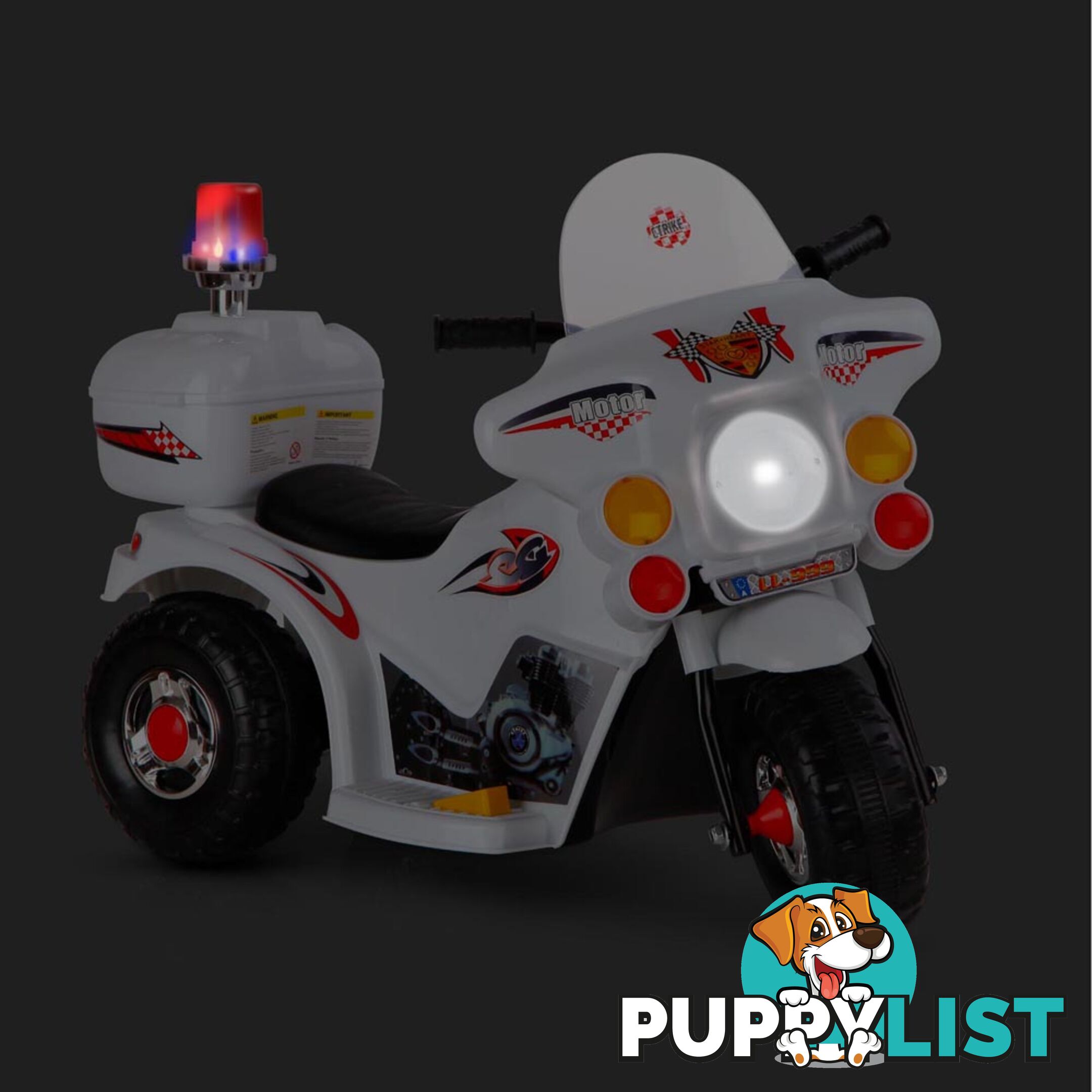 3Wheels Electric Kids Ride on Motorbike Children Trike Motorcycle Toy Bike White