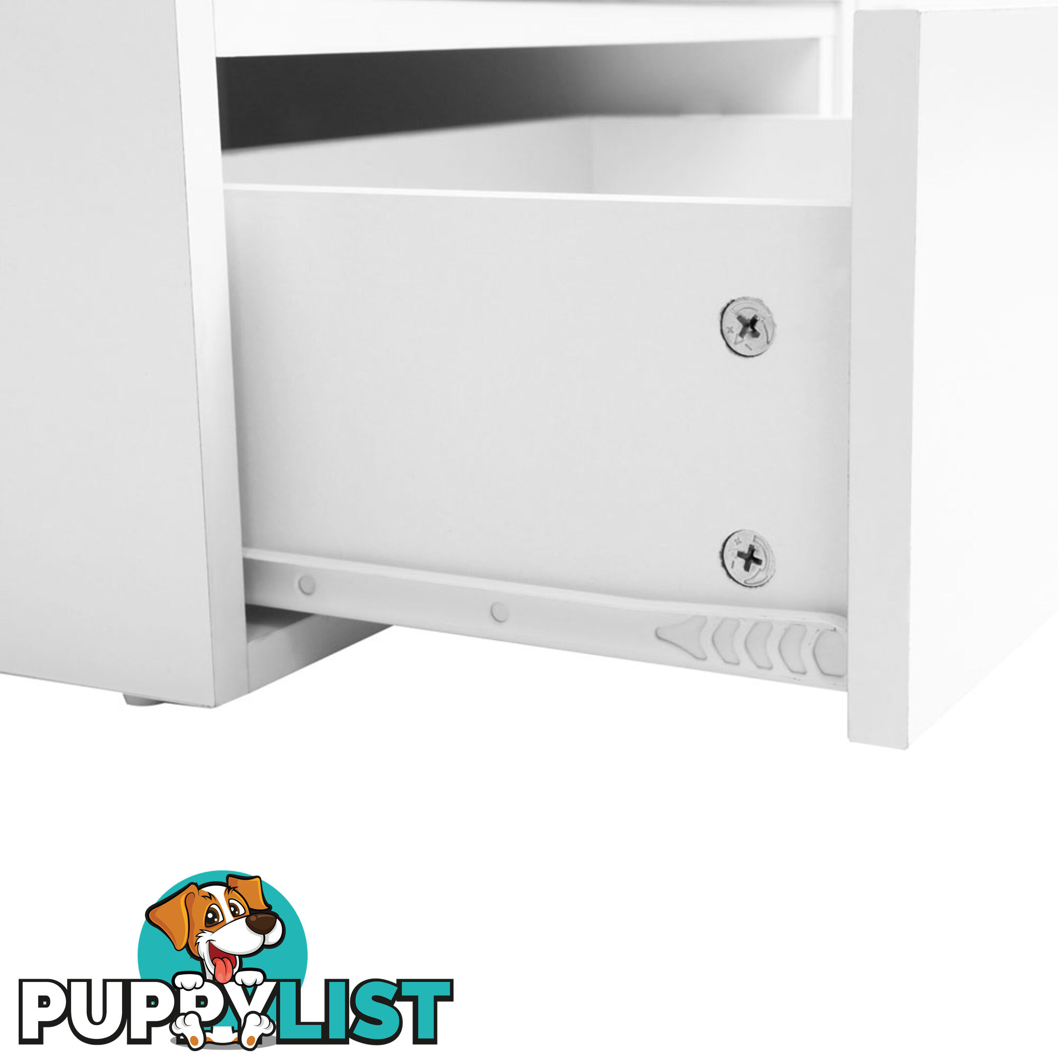 White TV Stand Entertainment Unit Adjustable Cabinet