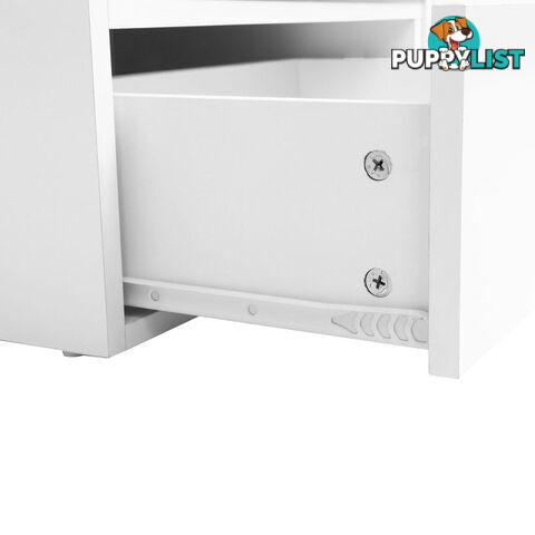 White TV Stand Entertainment Unit Adjustable Cabinet