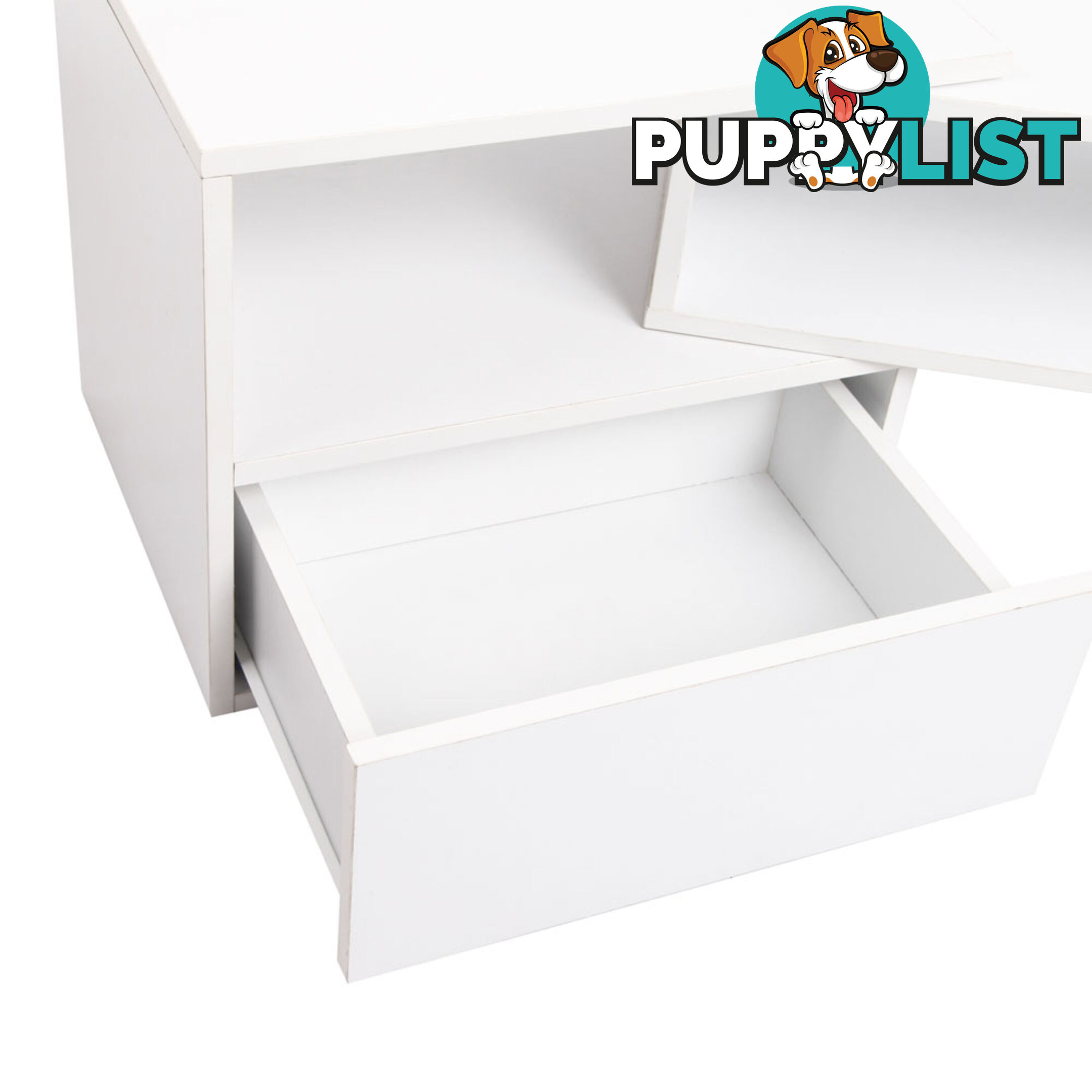 White TV Stand Entertainment Unit Adjustable Cabinet