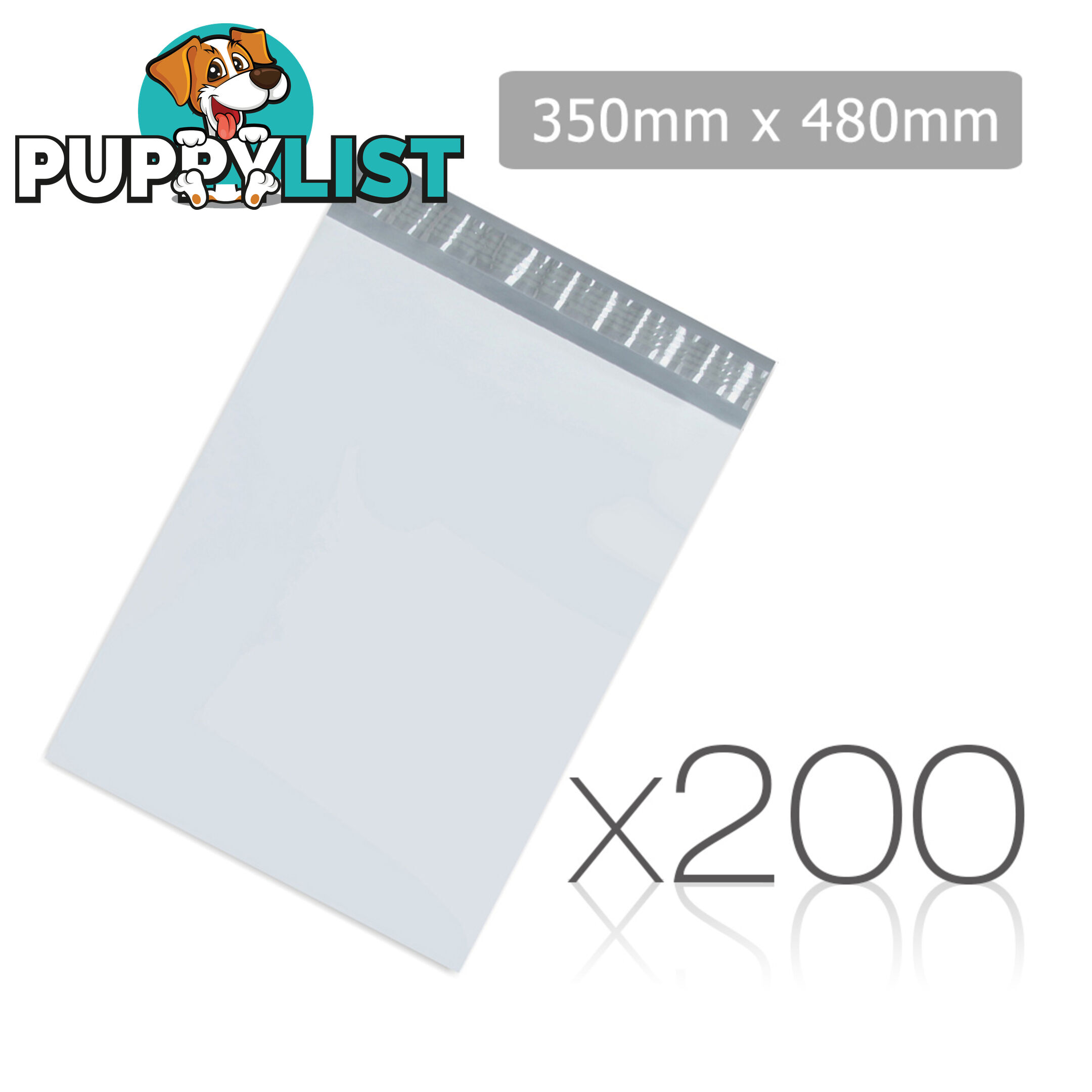 Set of 200 Poly Mailer Bags - 350 x 480mm