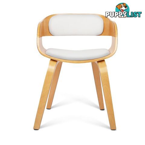 Wooden Silas Dining Chair Kitchen Cafe Bar Smiling Design Natural White