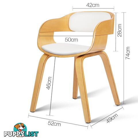 Wooden Silas Dining Chair Kitchen Cafe Bar Smiling Design Natural White