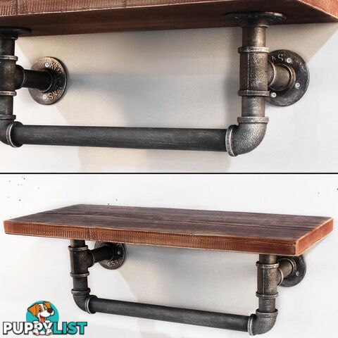 Rustic Industrial DIY Pipe Shelf Vintage Floating Shelves Wall Shelving