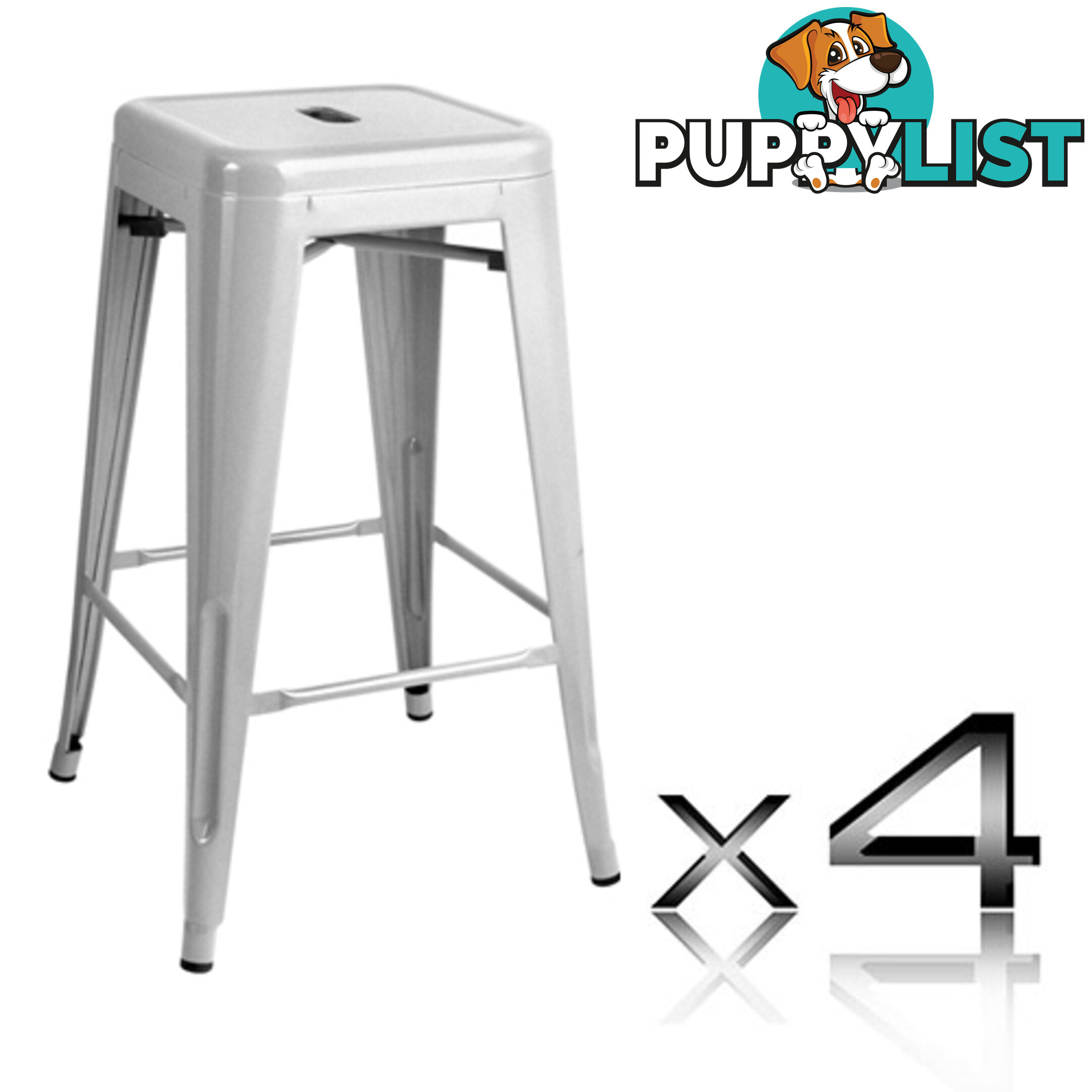 Set of 4 Replica Tolix Kitchen Bar Stool 66cm Metal