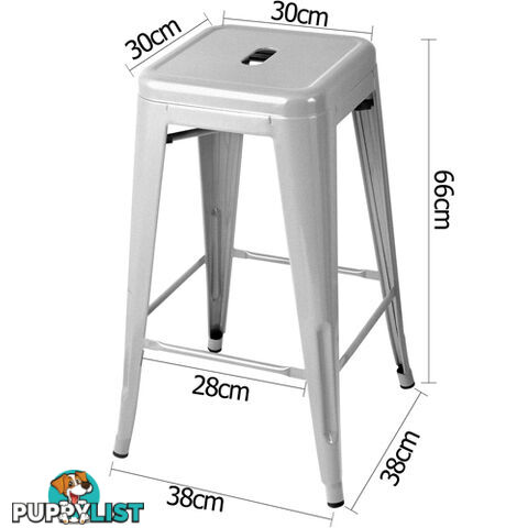 Set of 4 Replica Tolix Kitchen Bar Stool 66cm Metal