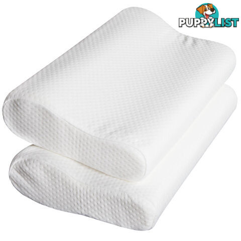 2 x Luxury Visco Elastic Memory Foam Contour Pillows 10cm Thick High Density