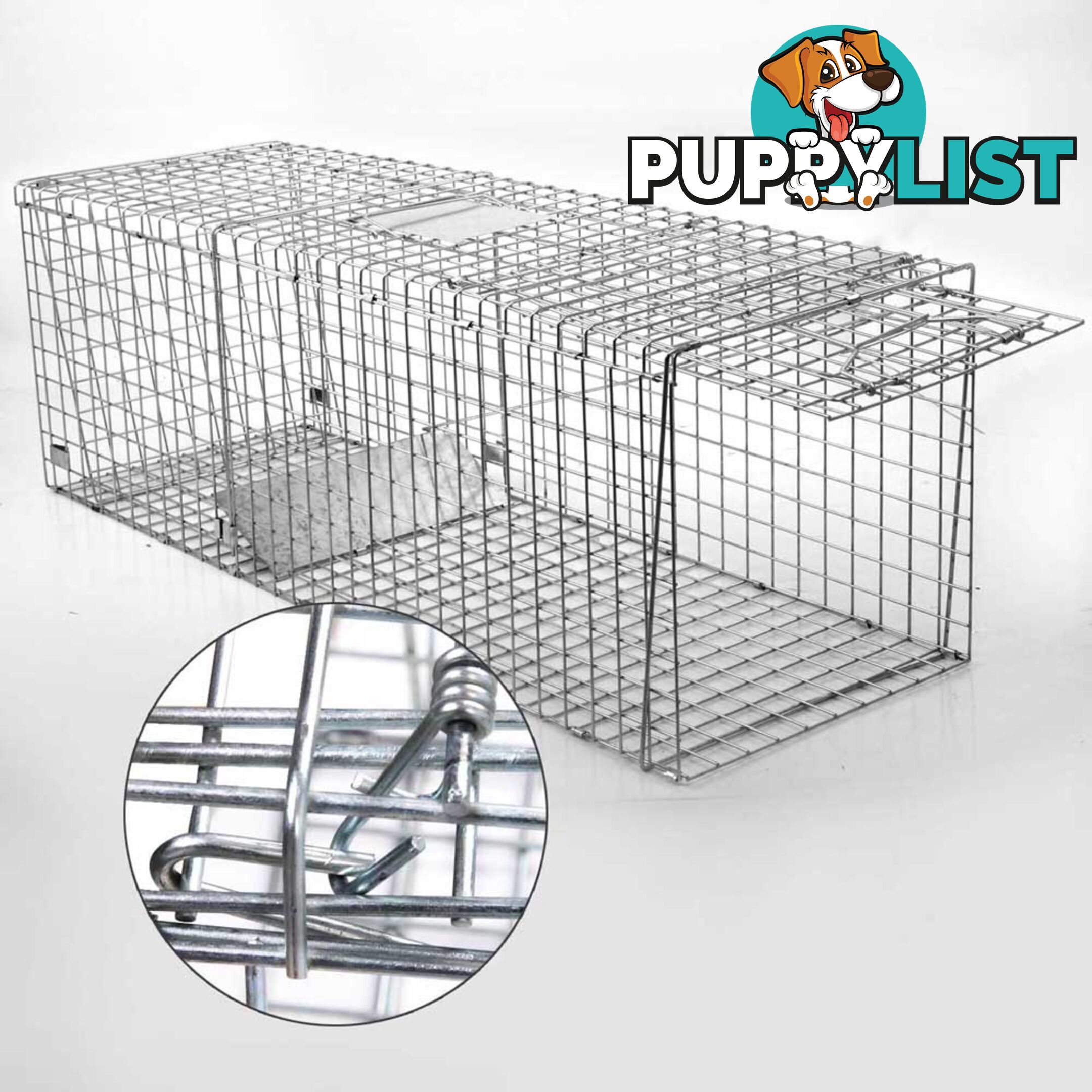 XL Humane Animal Trap Cage Cat Possum Rabbit Fox Koala Hare Catch 130 x 45cm