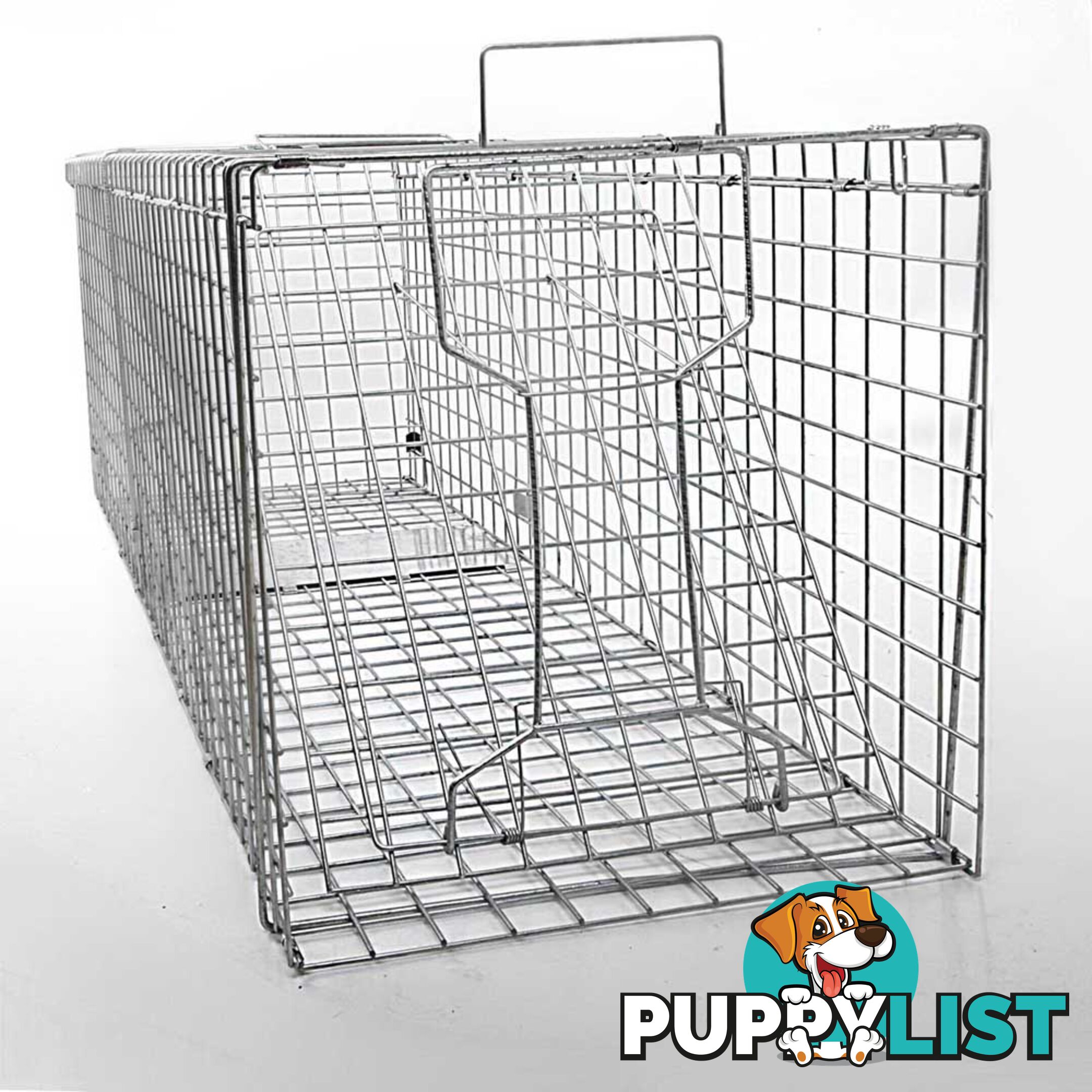 XL Humane Animal Trap Cage Cat Possum Rabbit Fox Koala Hare Catch 130 x 45cm