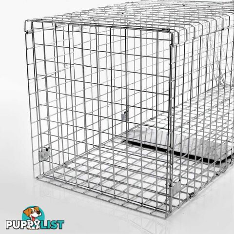 XL Humane Animal Trap Cage Cat Possum Rabbit Fox Koala Hare Catch 130 x 45cm