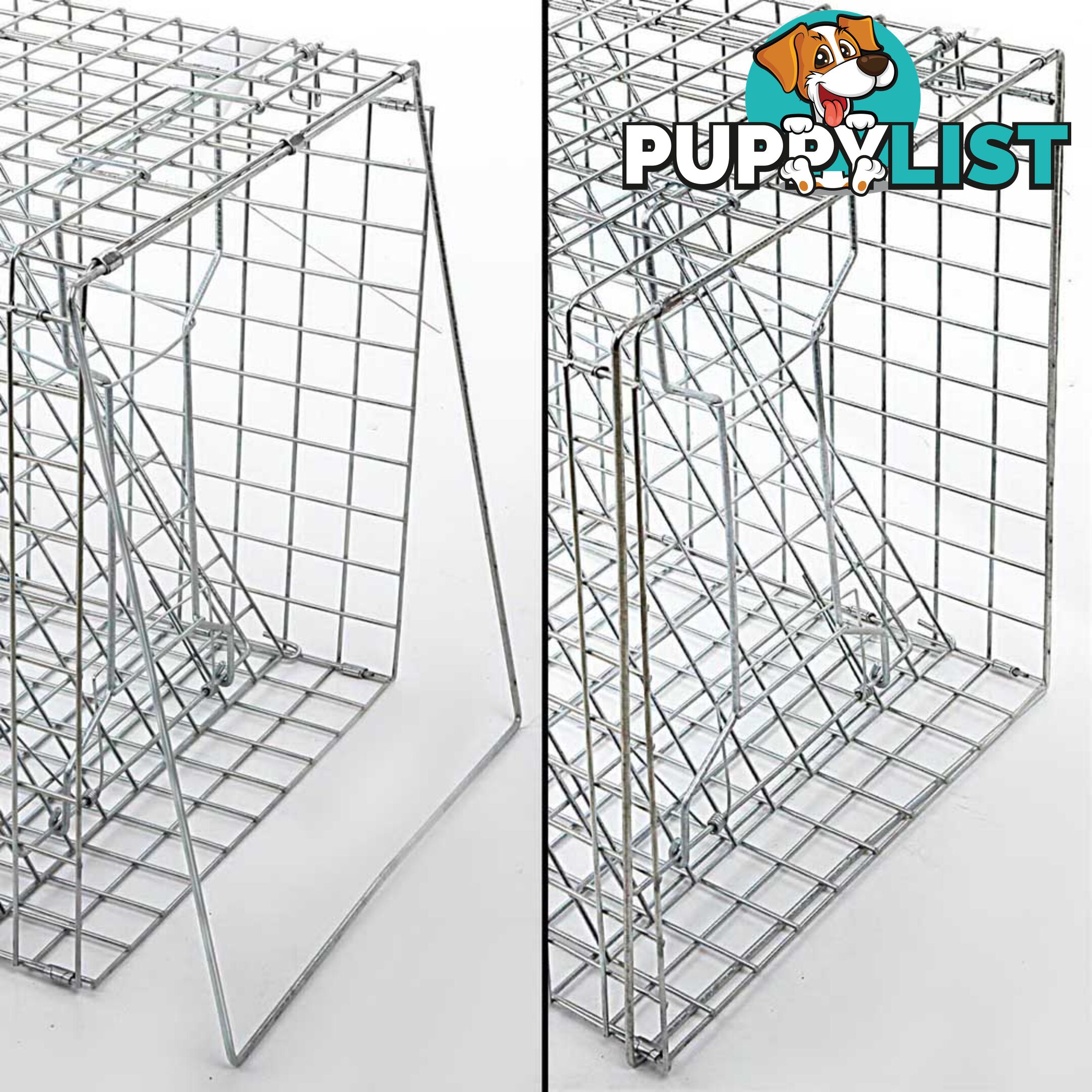 XL Humane Animal Trap Cage Cat Possum Rabbit Fox Koala Hare Catch 130 x 45cm