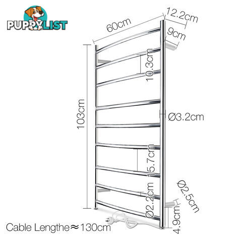 Electric Large Heated Towel Rail Bathroom Stainless Steel Warm Rail Bar