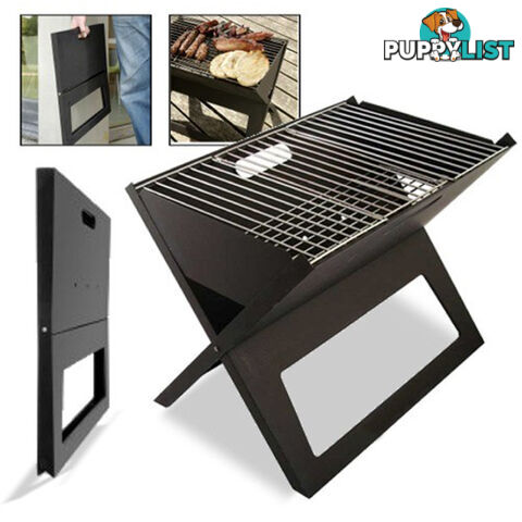 Portable Notebook Grill BBQ Foldable Folding Charcoal Camping Barbecue Picnic