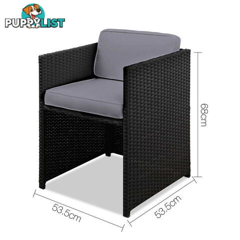 Capetown Dining 10 Seater Set _ Black & Grey