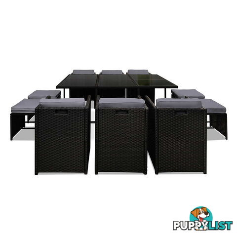 Capetown Dining 10 Seater Set _ Black & Grey