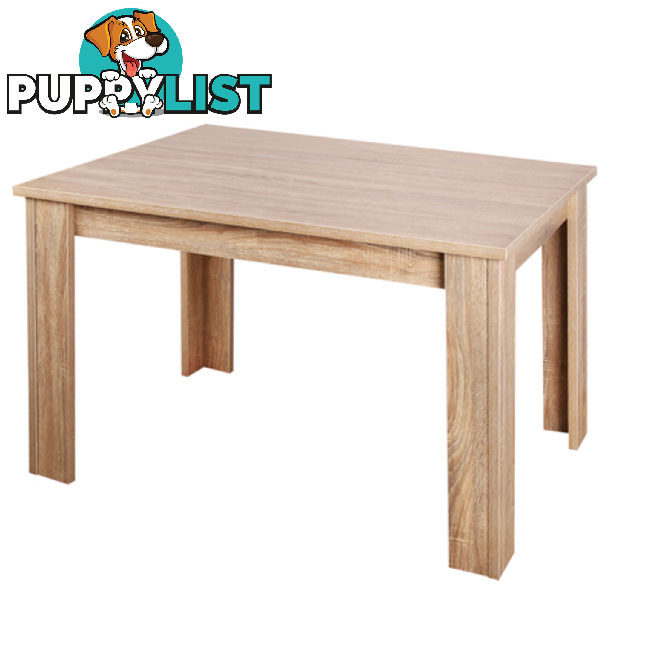 Rectangular 4 Seater Dining Table Natural Wood