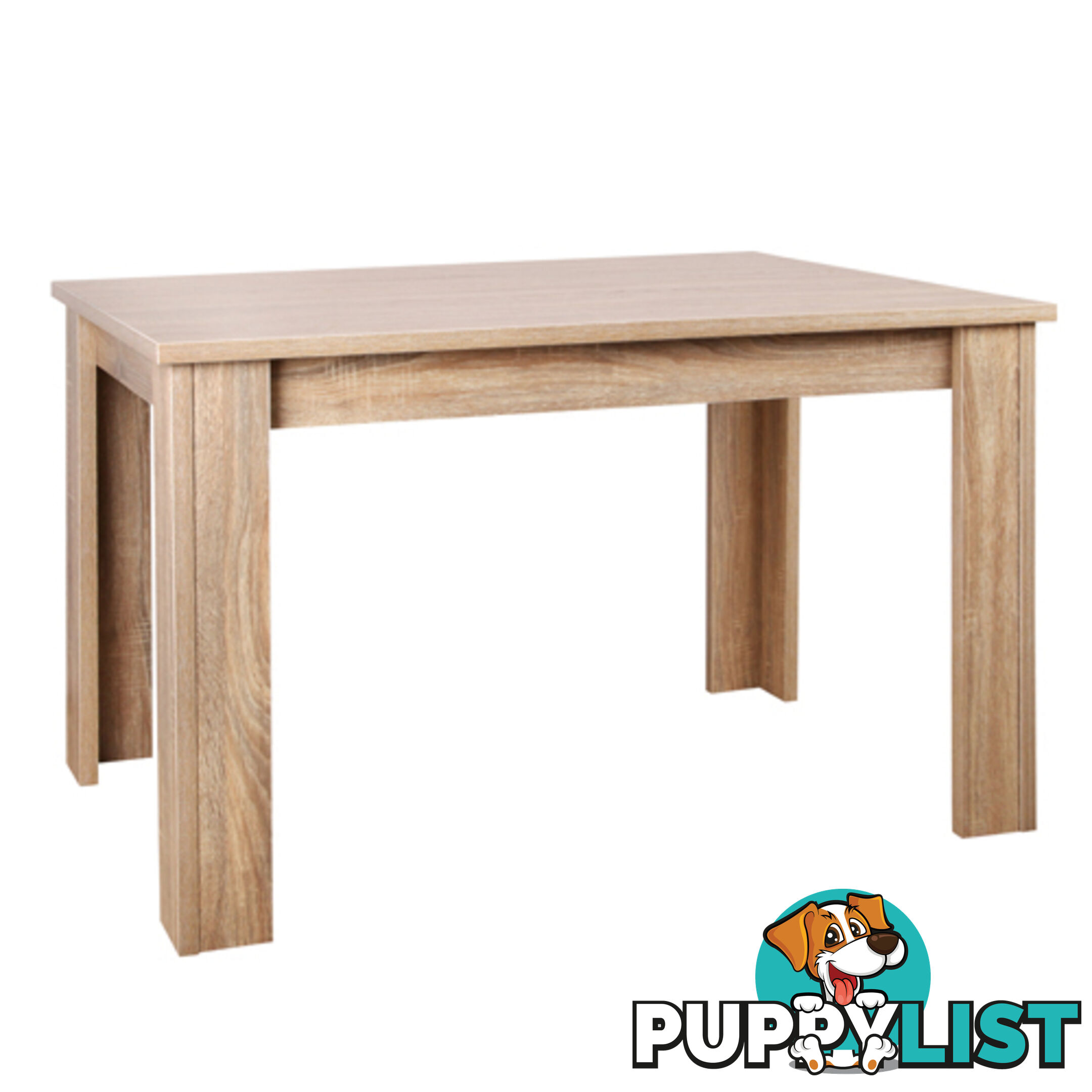 Rectangular 4 Seater Dining Table Natural Wood