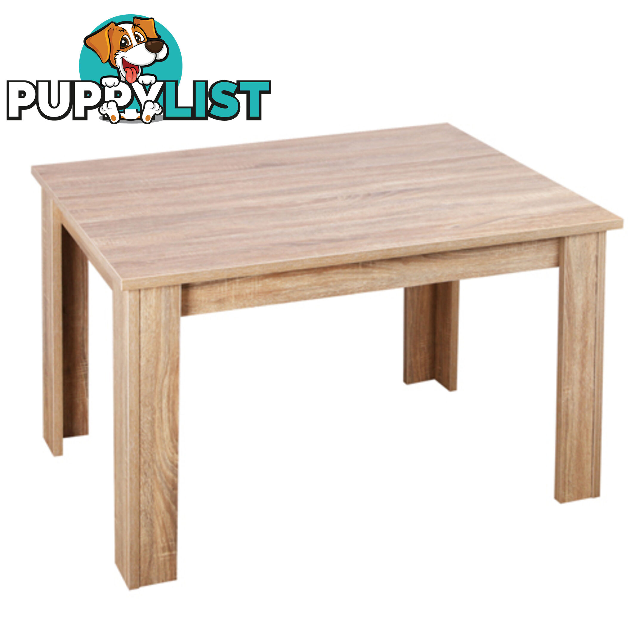 Rectangular 4 Seater Dining Table Natural Wood