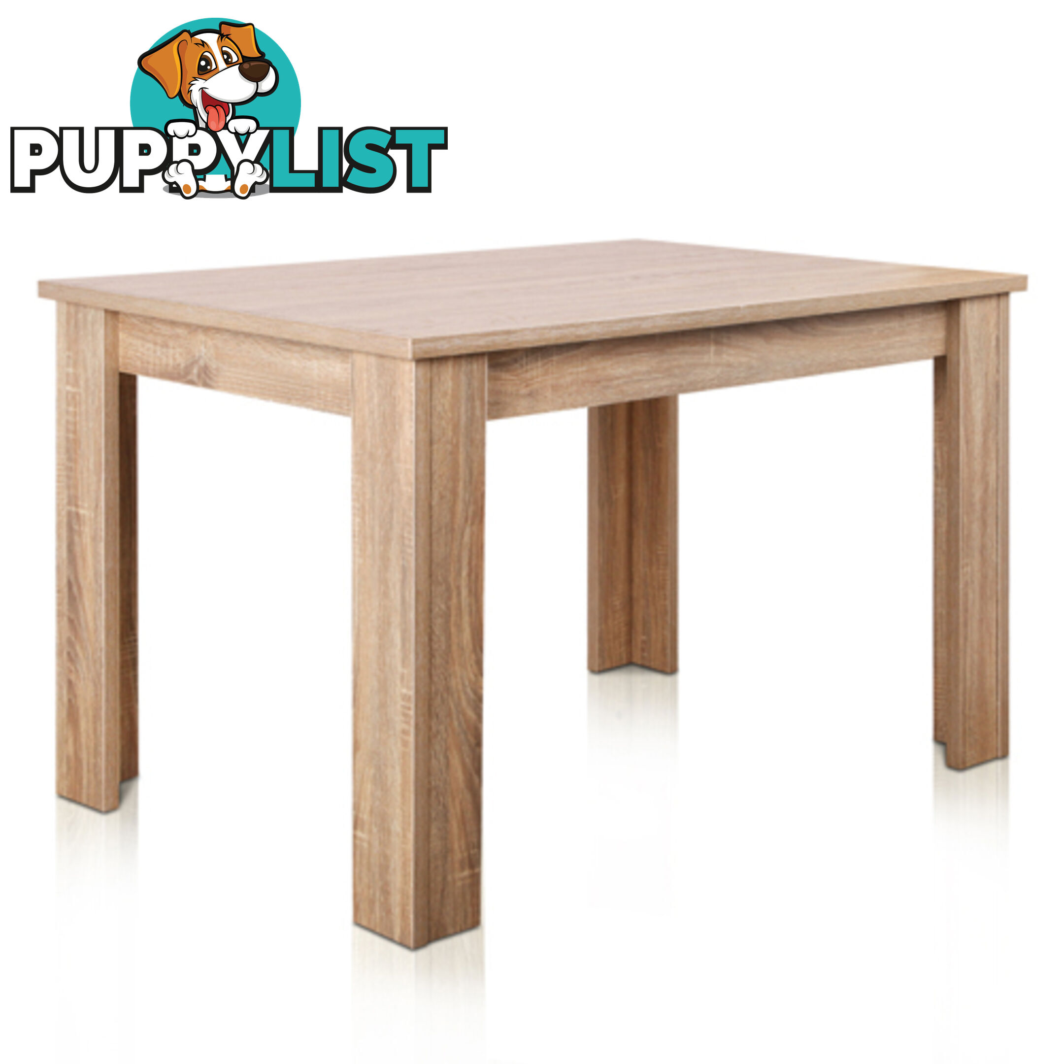 Rectangular 4 Seater Dining Table Natural Wood