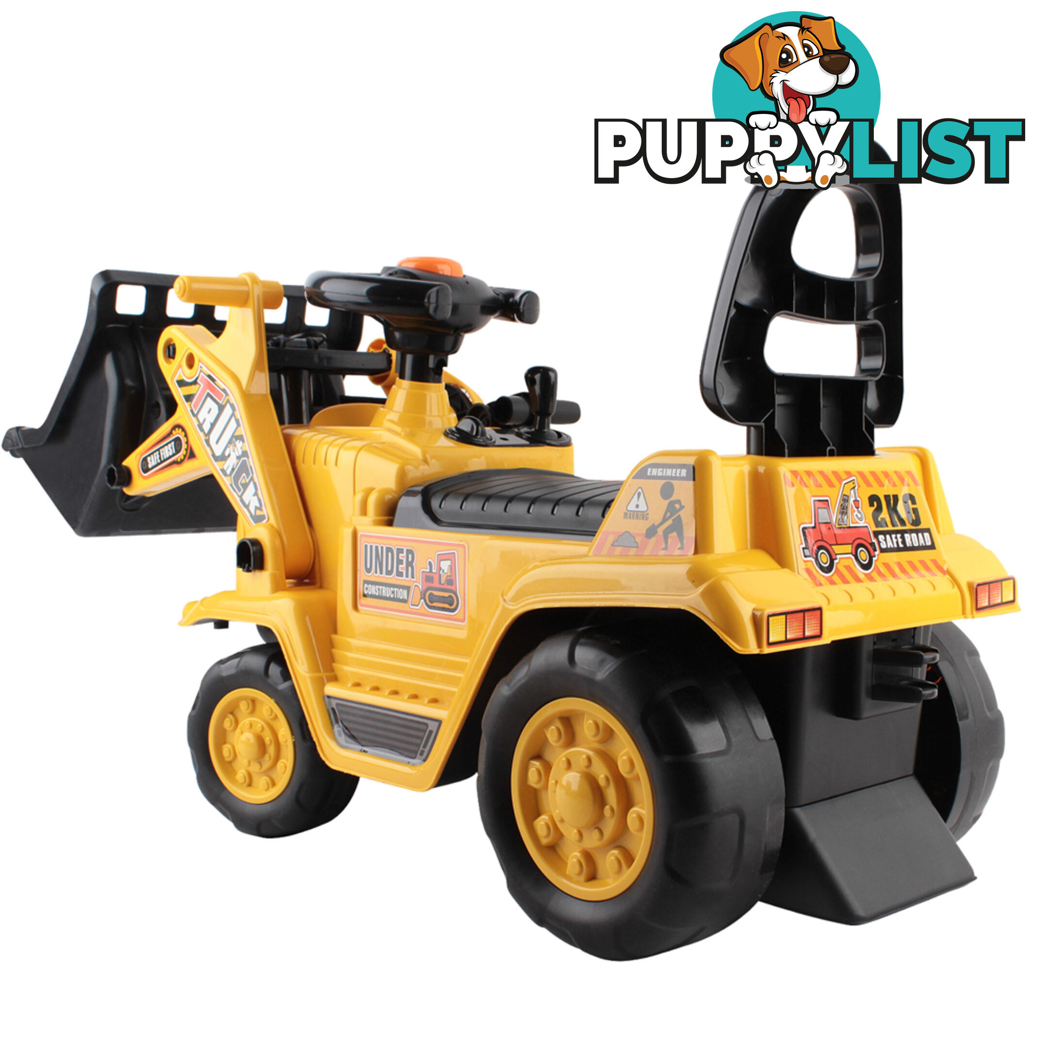 Children Pretend Play Bulldozer Kids Ride On Toy Car Free Safe Helmet