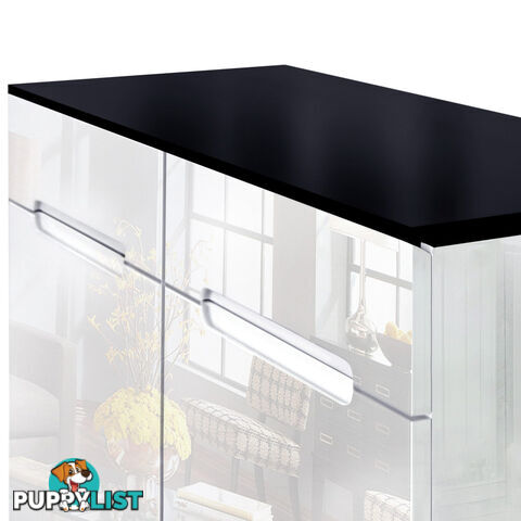 High Gloss Shoe Cabinet Rack Black / White