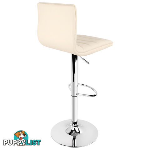 2 x PU Leather Backrest Kitchen Bar Stool Cafe Swivel Breakfast Chair Beige