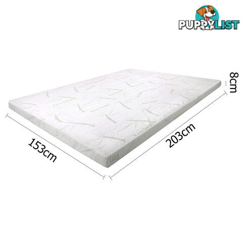 8cm Cool Gel Memory Foam Mattress Topper Eco-Friendly Bamboo Fabric Cover Queen