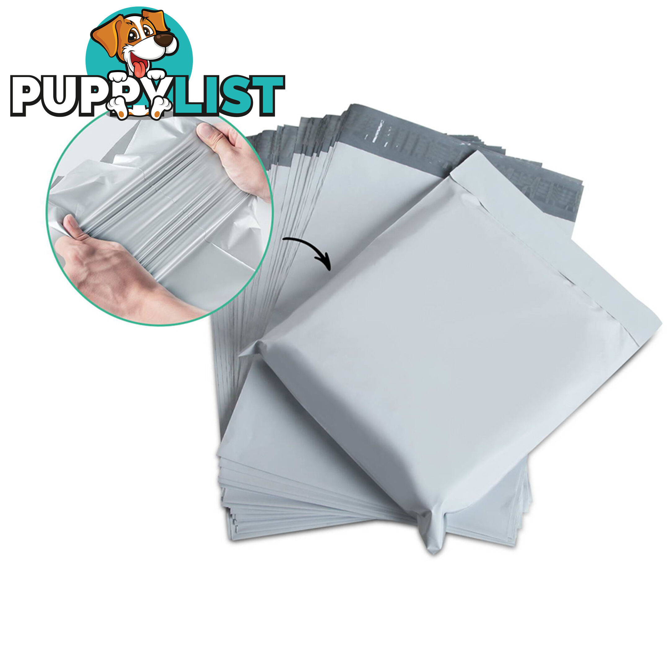 Set of 200 Poly Mailer Bags - 225 x 330mm