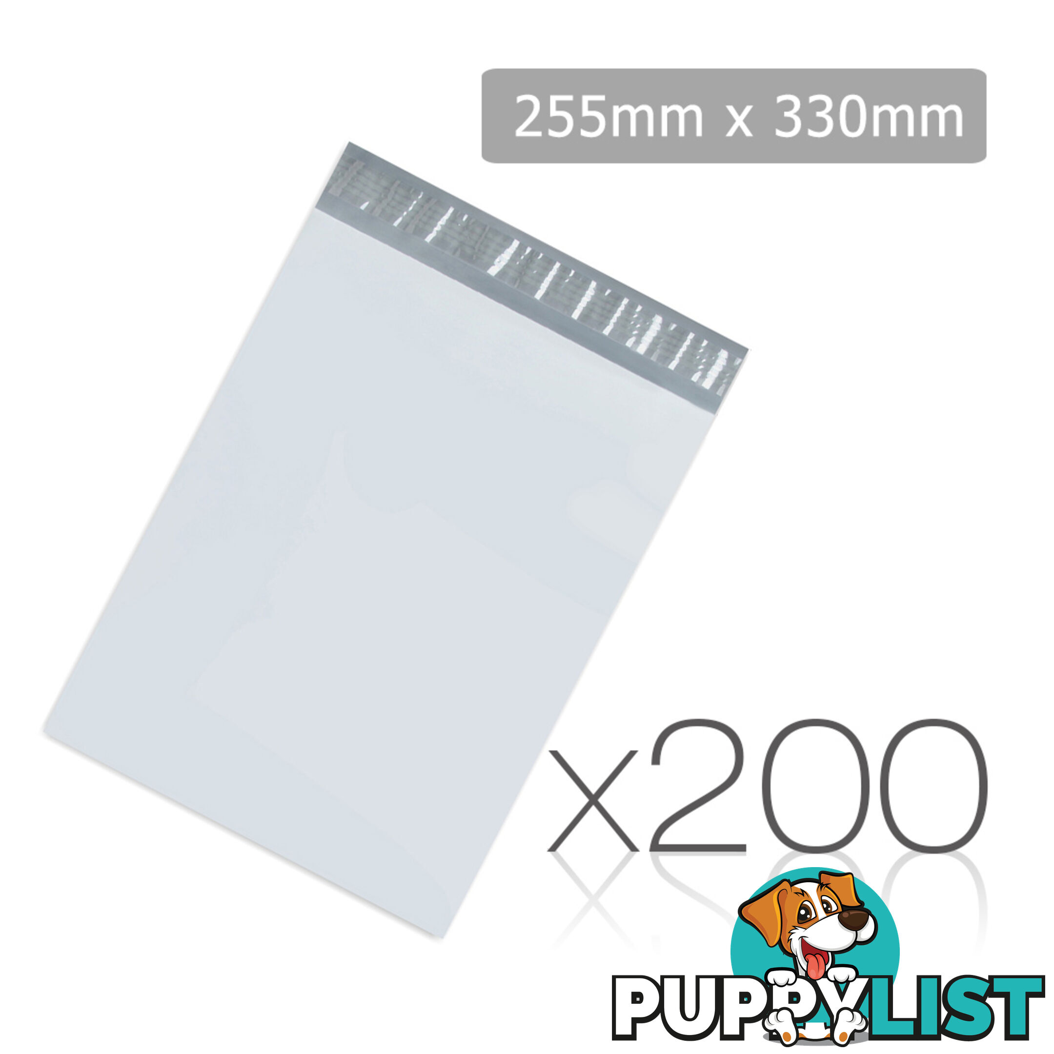 Set of 200 Poly Mailer Bags - 225 x 330mm