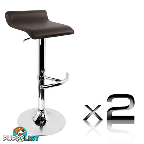 2 x PVC Leather Cafe Kitchen Bar Stool Counter Height Gas Lift Chair Chocolate