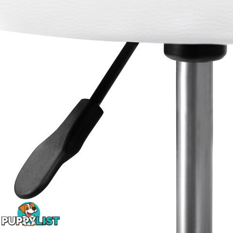 Round PU Swivel Salon Stool White