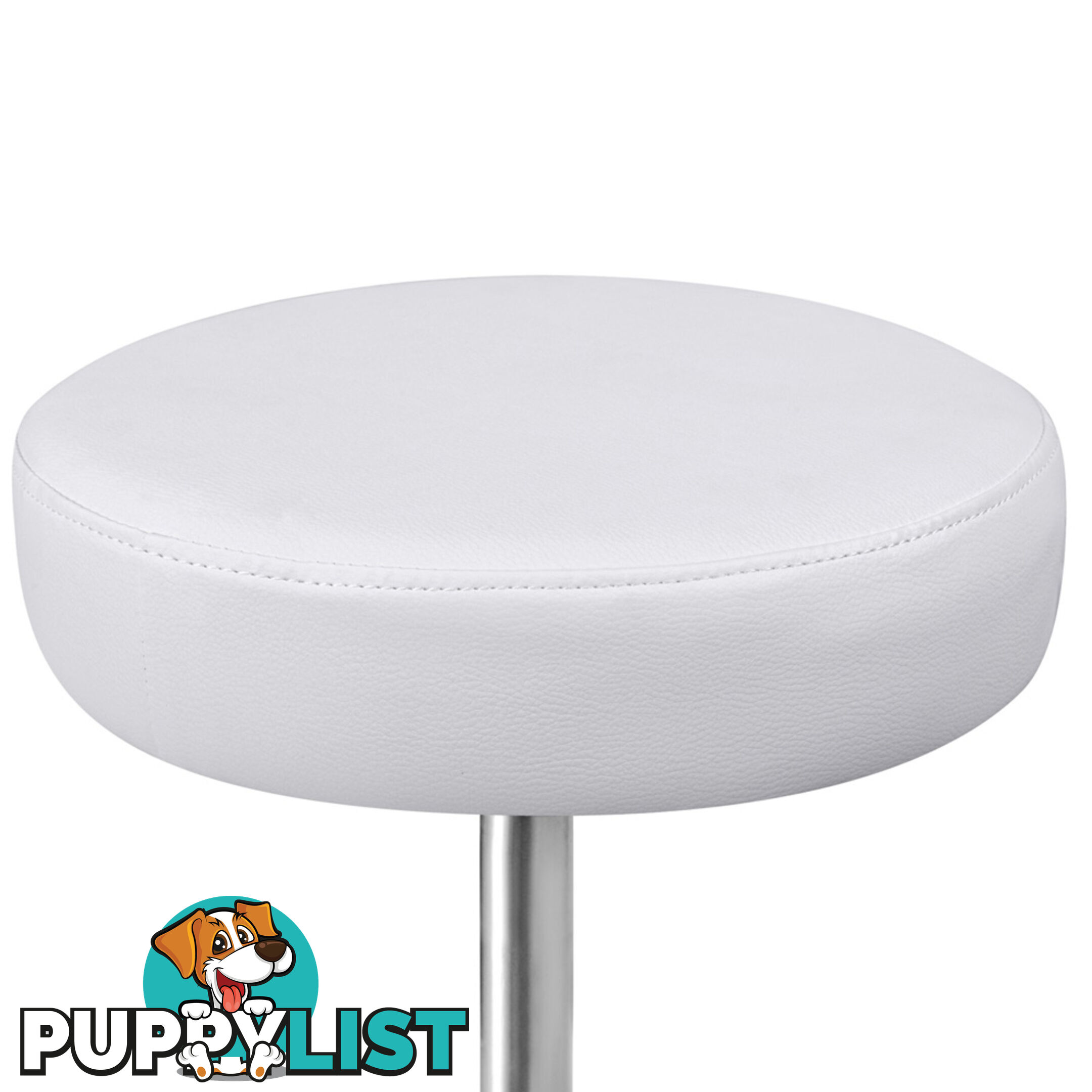 Round PU Swivel Salon Stool White